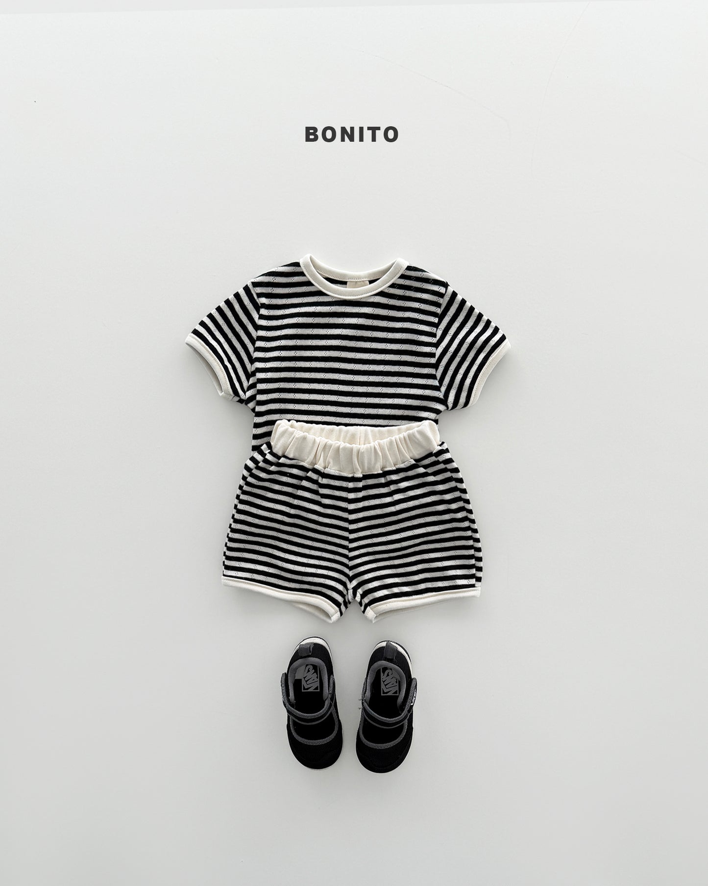 【期間限定 PRE-ODER】8.Bébé Eyelet Song Song Stripe Set