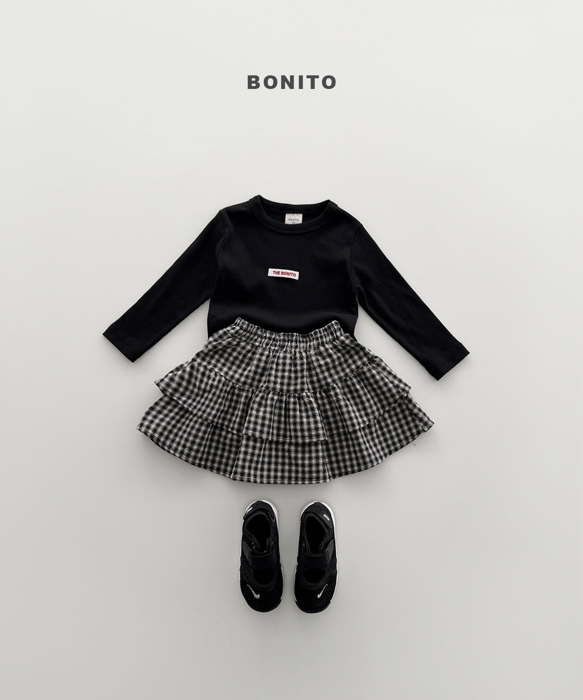 62.Check Tiered Skirt