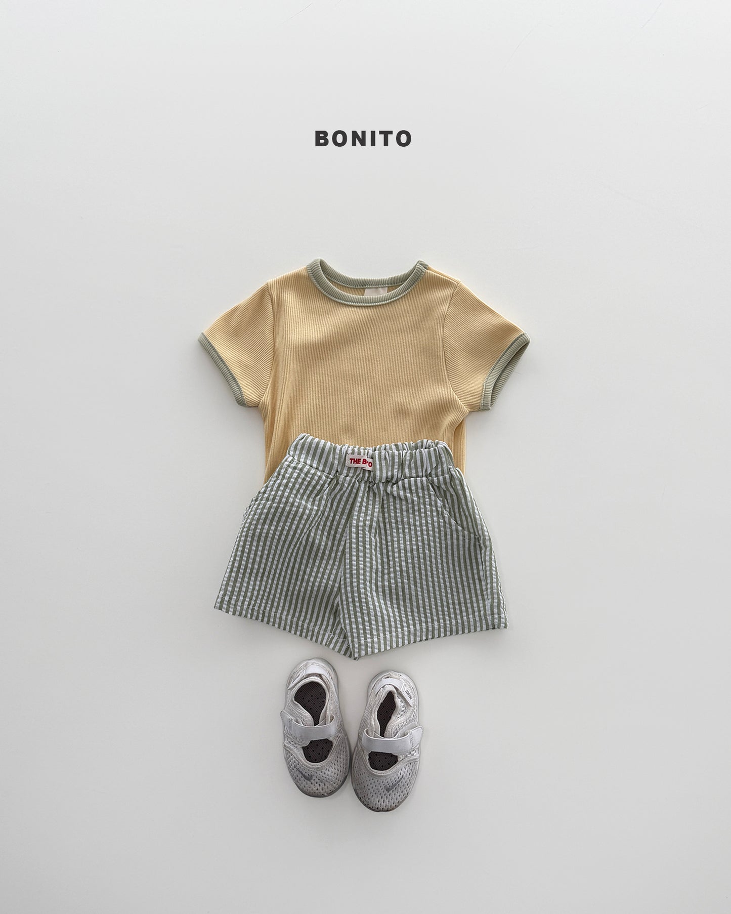 【期間限定 PRE-ODER】7.Bébé Vertical Stripe Shorts Set