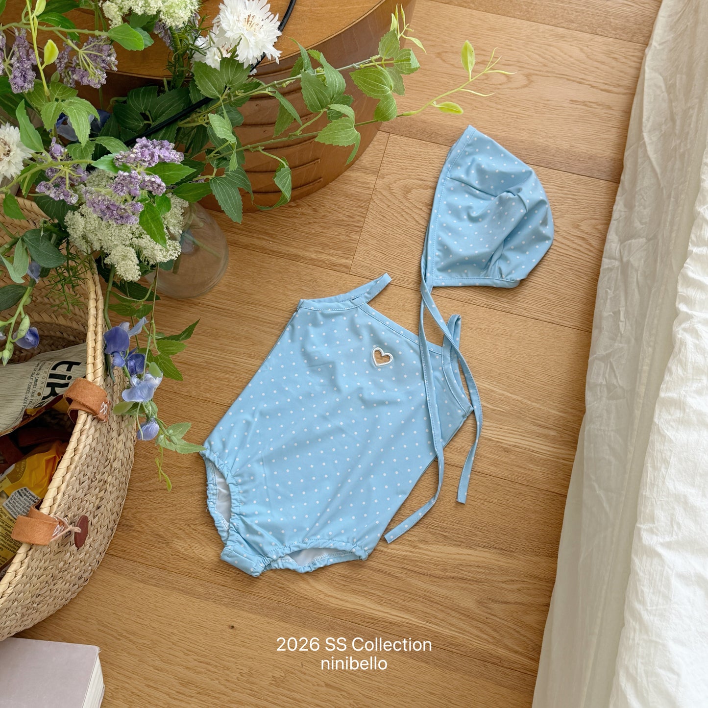 【PRE-ODER 10%OFF 〆6.30(火)】20.ACC) Candy Dot Swimwear (Bonnet Set)