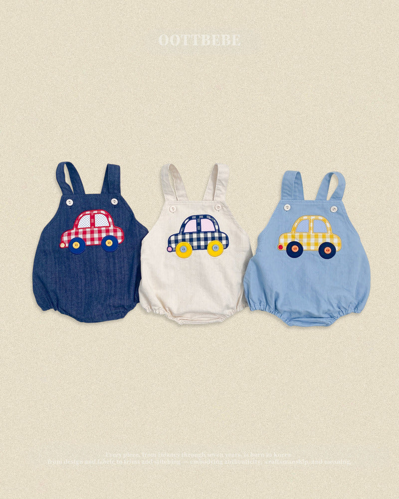 【PRE-ODER〆8.9(sun)】47.(Bebe) Vroom Vroom Denim Romper | oottbebe