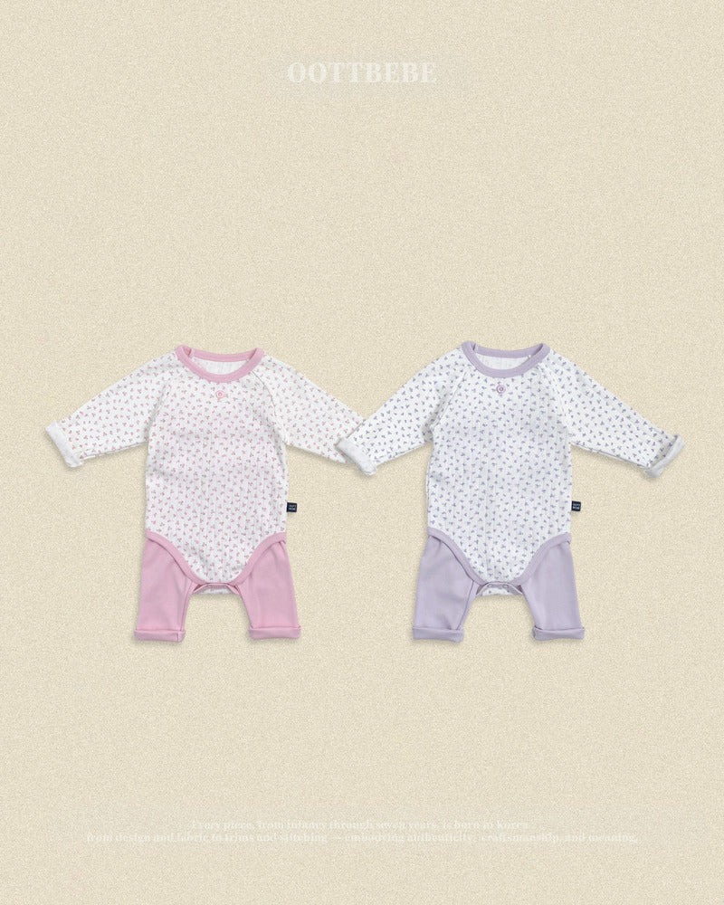 【PRE-ODER〆8.9(sun)】25.(Bebe) Coco Flower Romper | oottbebe