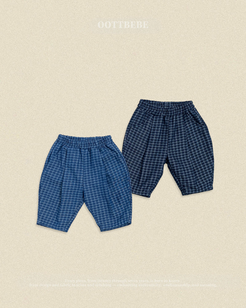 【PRE-ODER〆8.9(sun)】48.Denim Check Pants | oottbebe