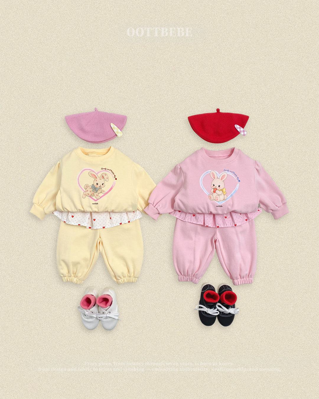 【PRE-ODER〆8.9(sun)】03.Cute Rabbit Top & Bottom Set | oottbebe