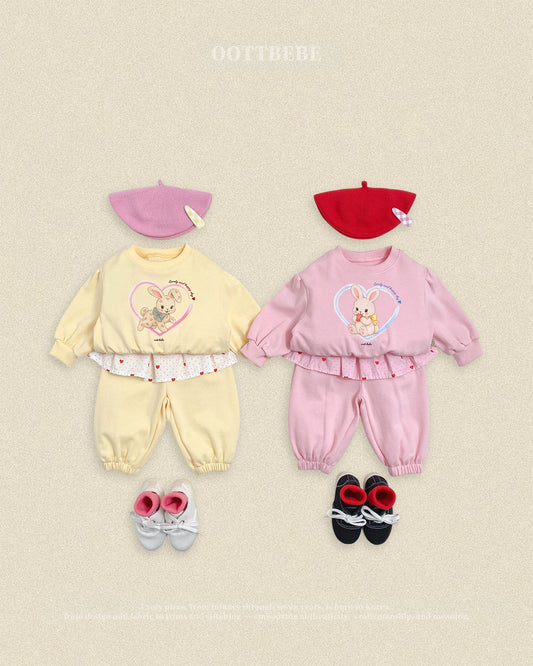 【PRE-ODER〆8.9(sun)】03.Cute Rabbit Top & Bottom Set | oottbebe