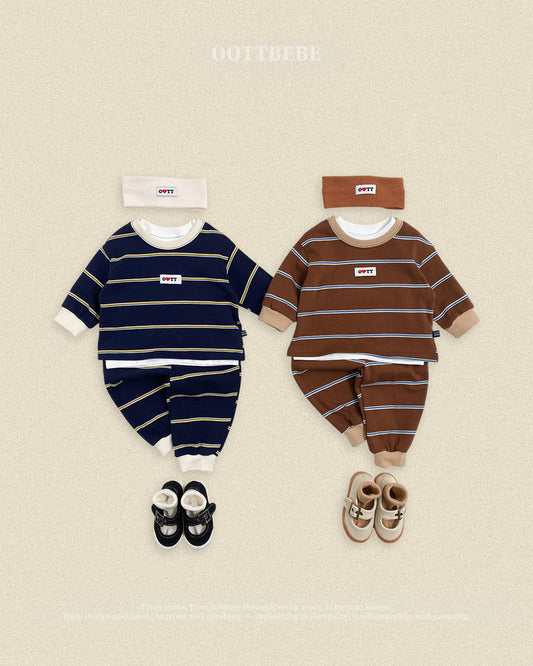 【PRE-ODER〆8.9(sun)】18.Rookie Striped Top & Bottom Set | oottbebe