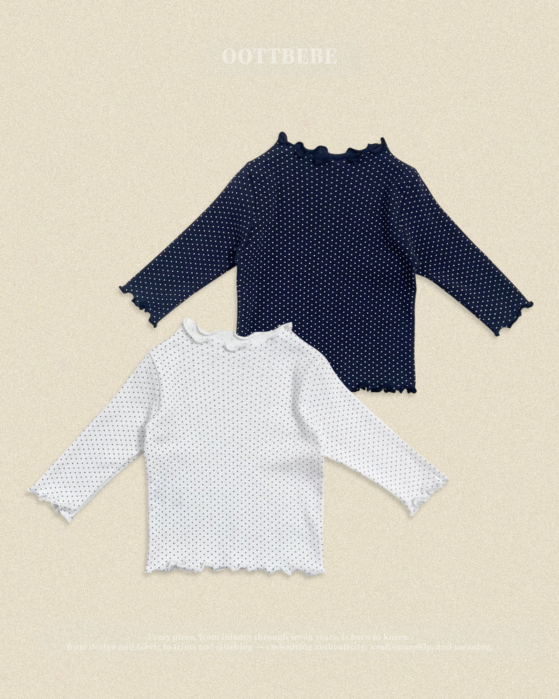 【PRE-ODER〆8.9(sun)】41.Dot Frill T-Shirt | oottbebe