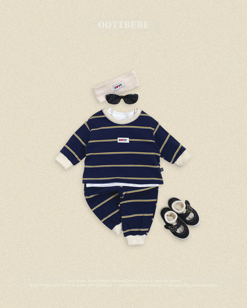 【PRE-ODER〆8.9(sun)】18.Rookie Striped Top & Bottom Set | oottbebe
