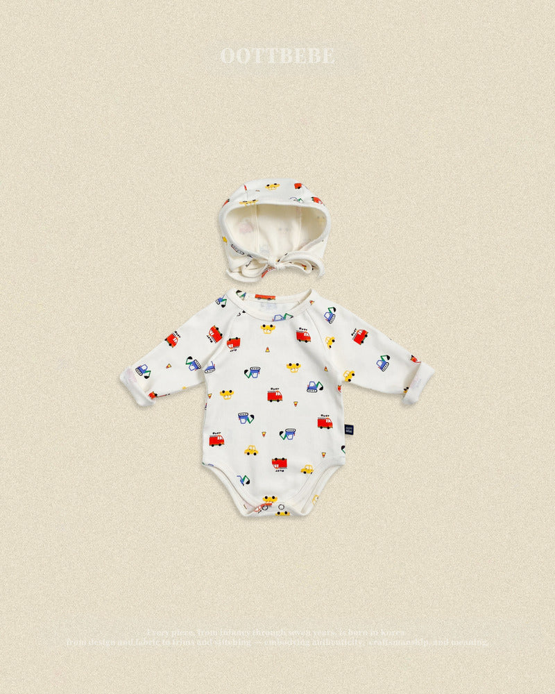 【PRE-ODER〆8.9(sun)】36.(Bebe) Car Romper + Bonnet Set | oottbebe