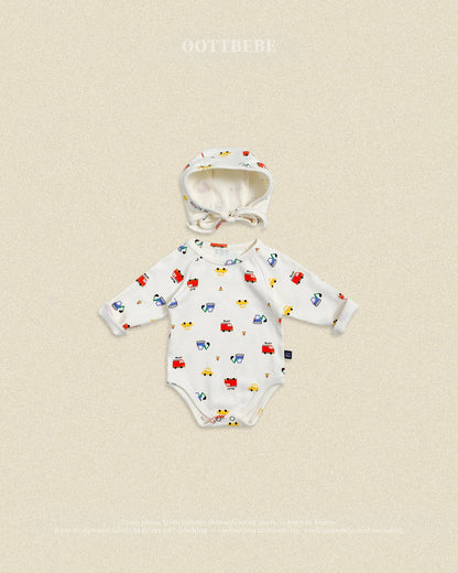 【秋のPRE-ODER 5%OFF】36.(Bebe) Car Romper + Bonnet Set | oottbebe