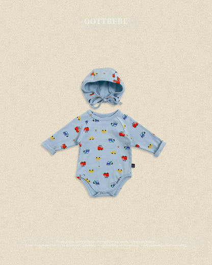 【秋のPRE-ODER 5%OFF】36.(Bebe) Car Romper + Bonnet Set | oottbebe