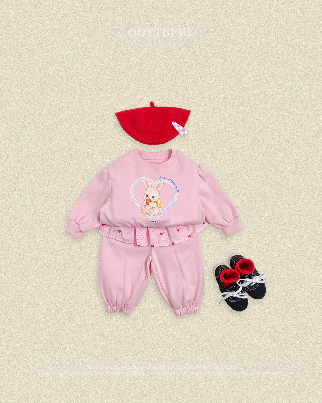 【PRE-ODER〆8.9(sun)】03.Cute Rabbit Top & Bottom Set | oottbebe
