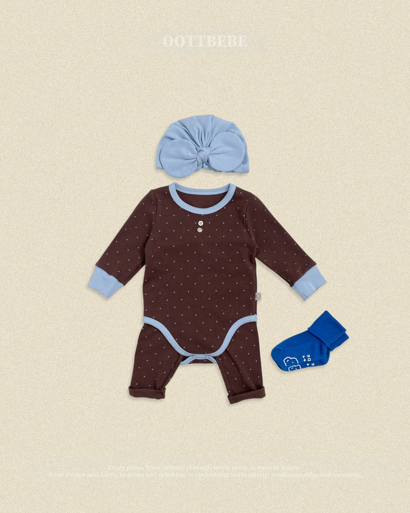 【PRE-ODER〆8.9(sun)】28.(Bebe) Chouchou Dot Romper | oottbebe