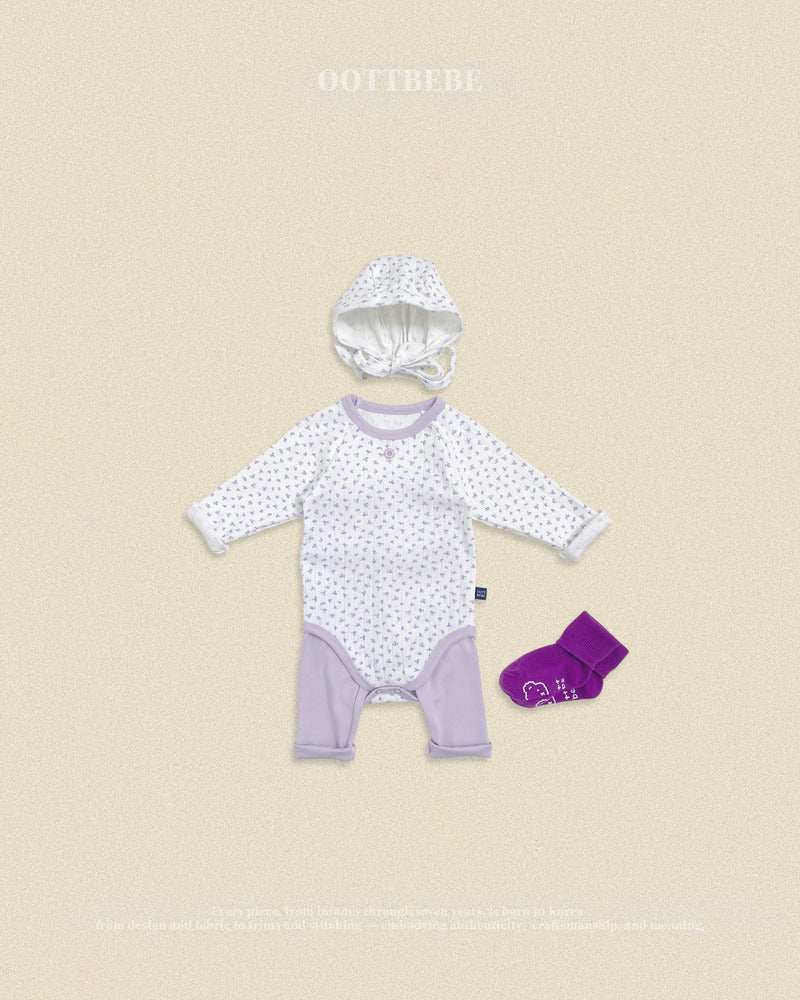 【PRE-ODER〆8.9(sun)】25.(Bebe) Coco Flower Romper | oottbebe