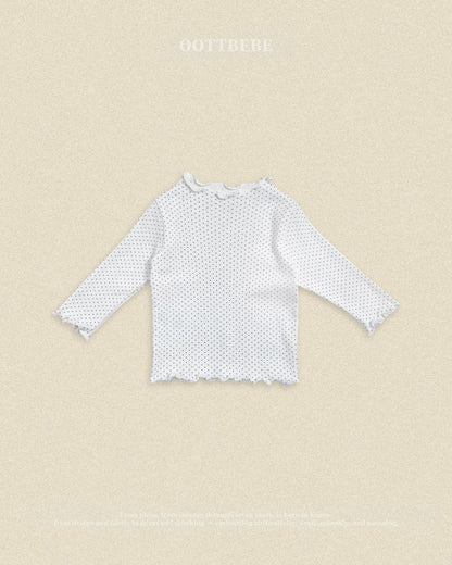 【秋のPRE-ODER 5%OFF】41.Dot Frill T-Shirt | oottbebe