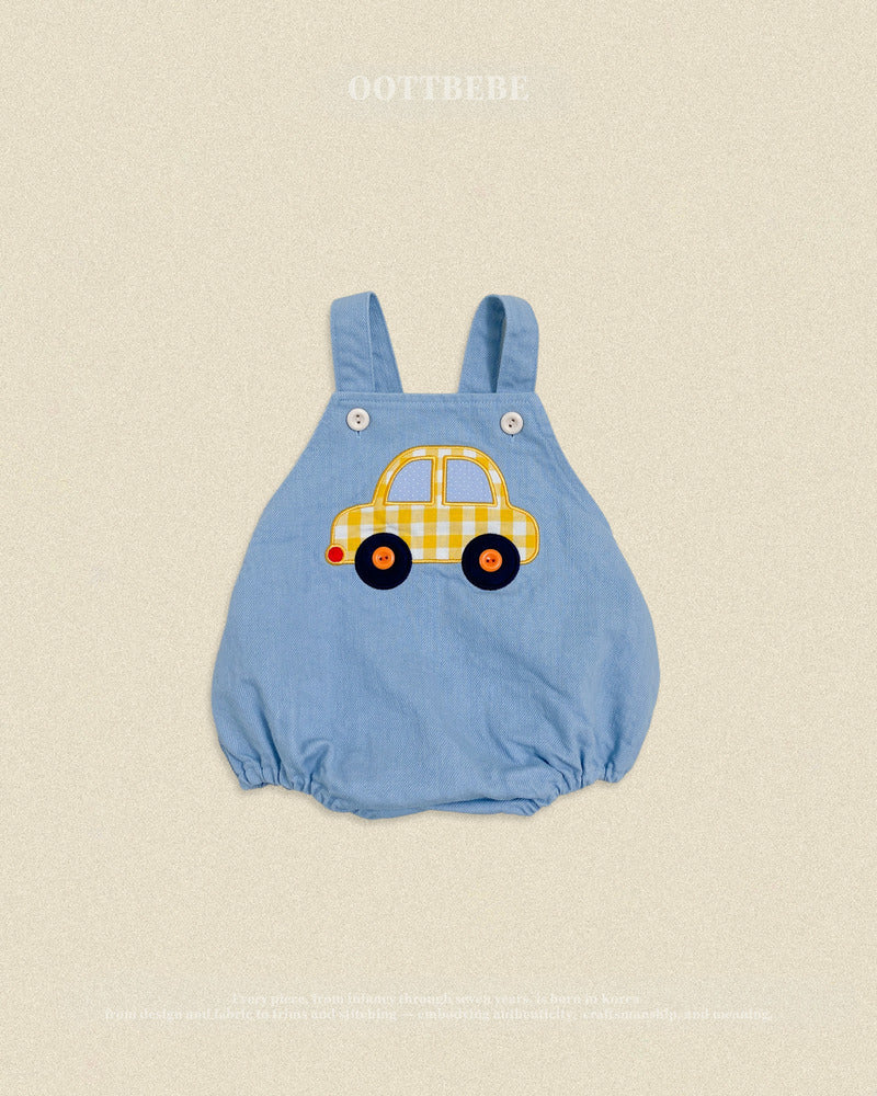 【PRE-ODER〆8.9(sun)】47.(Bebe) Vroom Vroom Denim Romper | oottbebe