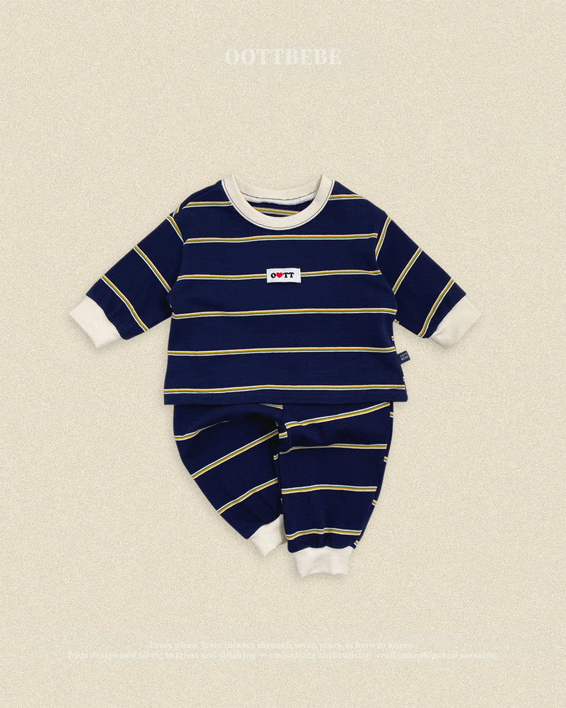 【PRE-ODER〆8.9(sun)】18.Rookie Striped Top & Bottom Set | oottbebe