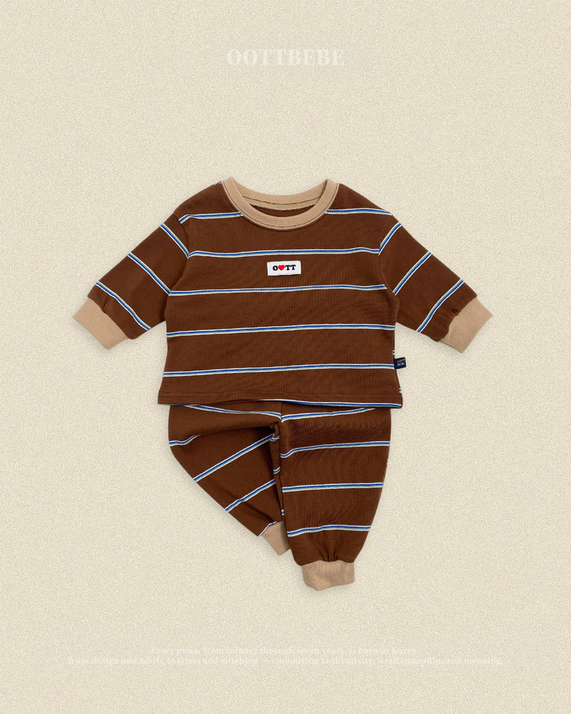 【PRE-ODER〆8.9(sun)】18.Rookie Striped Top & Bottom Set | oottbebe