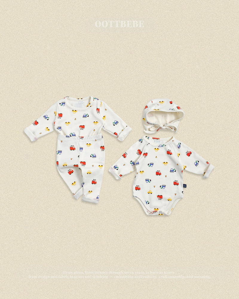 【PRE-ODER〆8.9(sun)】36.(Bebe) Car Romper + Bonnet Set | oottbebe