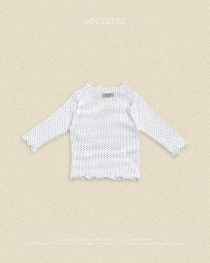 【秋のPRE-ODER 5%OFF】41.Dot Frill T-Shirt | oottbebe