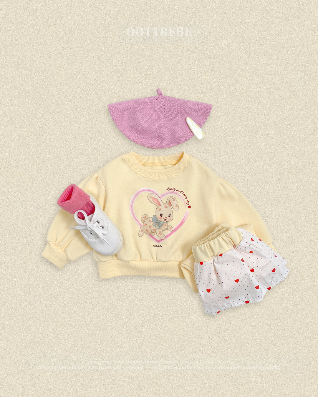 【PRE-ODER〆8.9(sun)】03.Cute Rabbit Top & Bottom Set | oottbebe