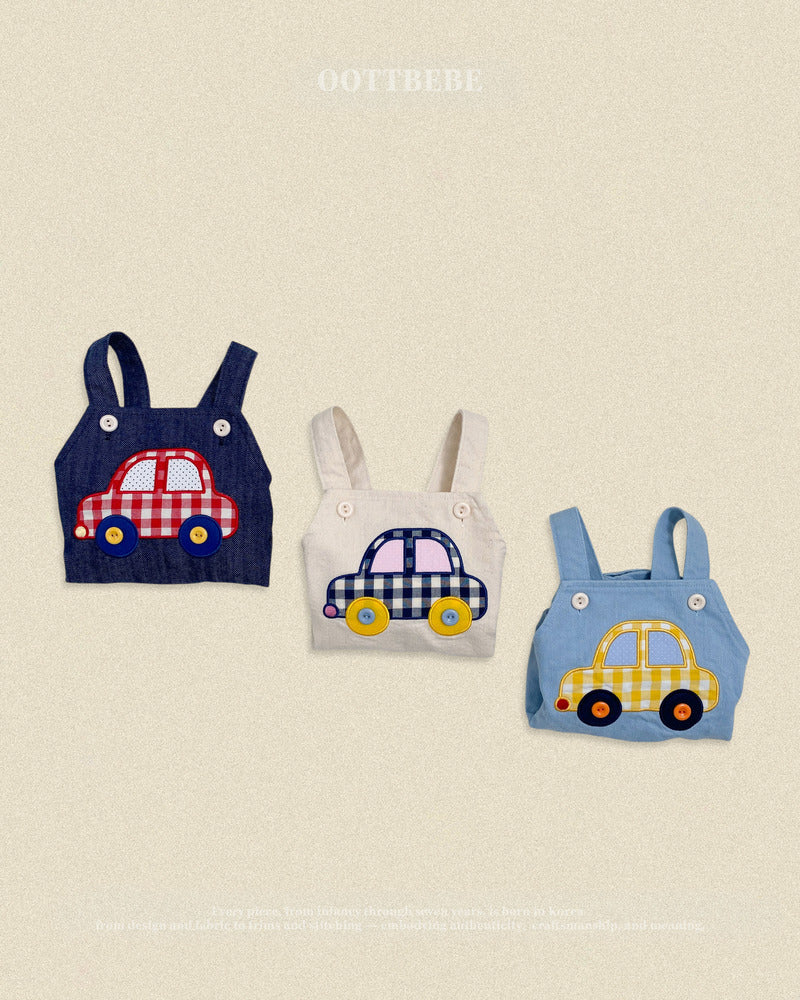 【PRE-ODER〆8.9(sun)】47.(Bebe) Vroom Vroom Denim Romper | oottbebe