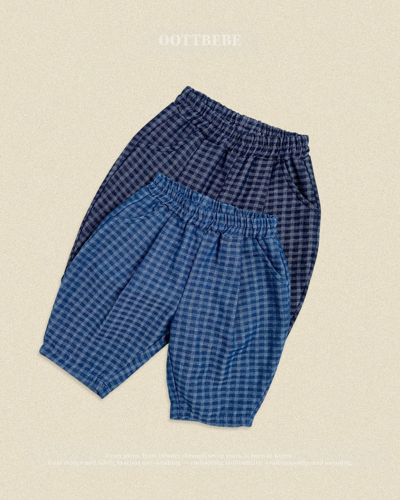 【PRE-ODER〆8.9(sun)】48.Denim Check Pants | oottbebe