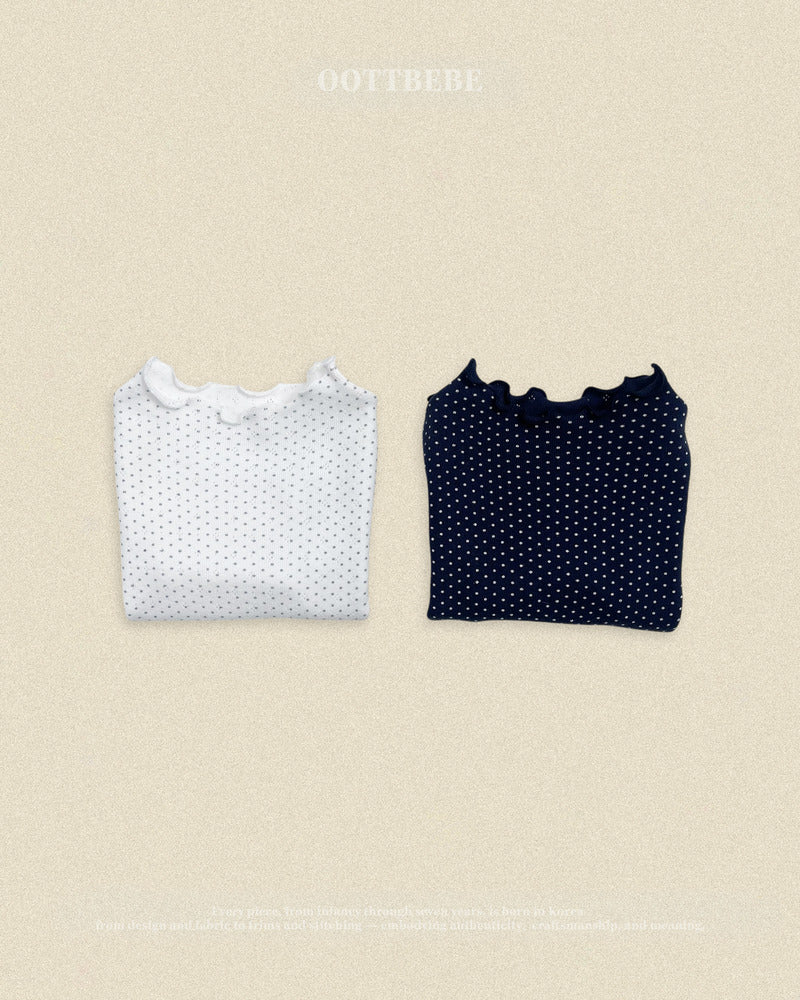 【PRE-ODER〆8.9(sun)】41.Dot Frill T-Shirt | oottbebe