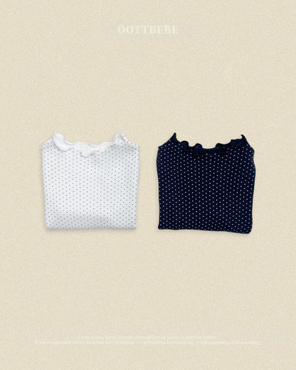 【秋のPRE-ODER 5%OFF】41.Dot Frill T-Shirt | oottbebe