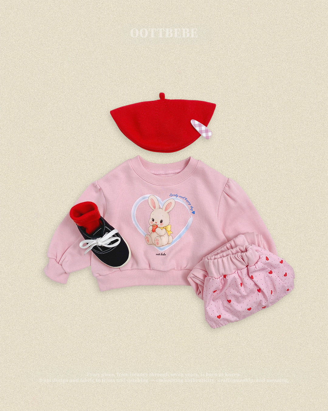 【PRE-ODER〆8.9(sun)】03.Cute Rabbit Top & Bottom Set | oottbebe