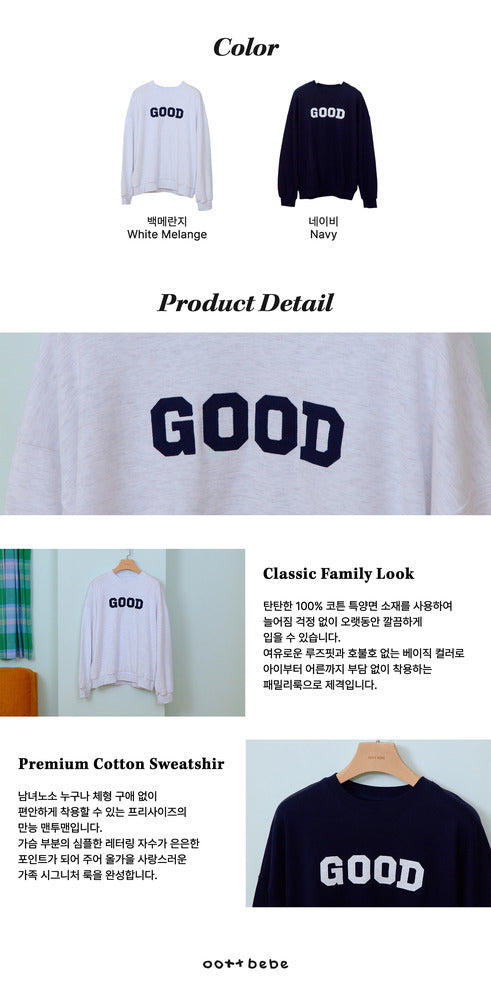 【PRE-ODER〆8.9(sun)】01.GOOD Sweatshirt – Adult | oottbebe