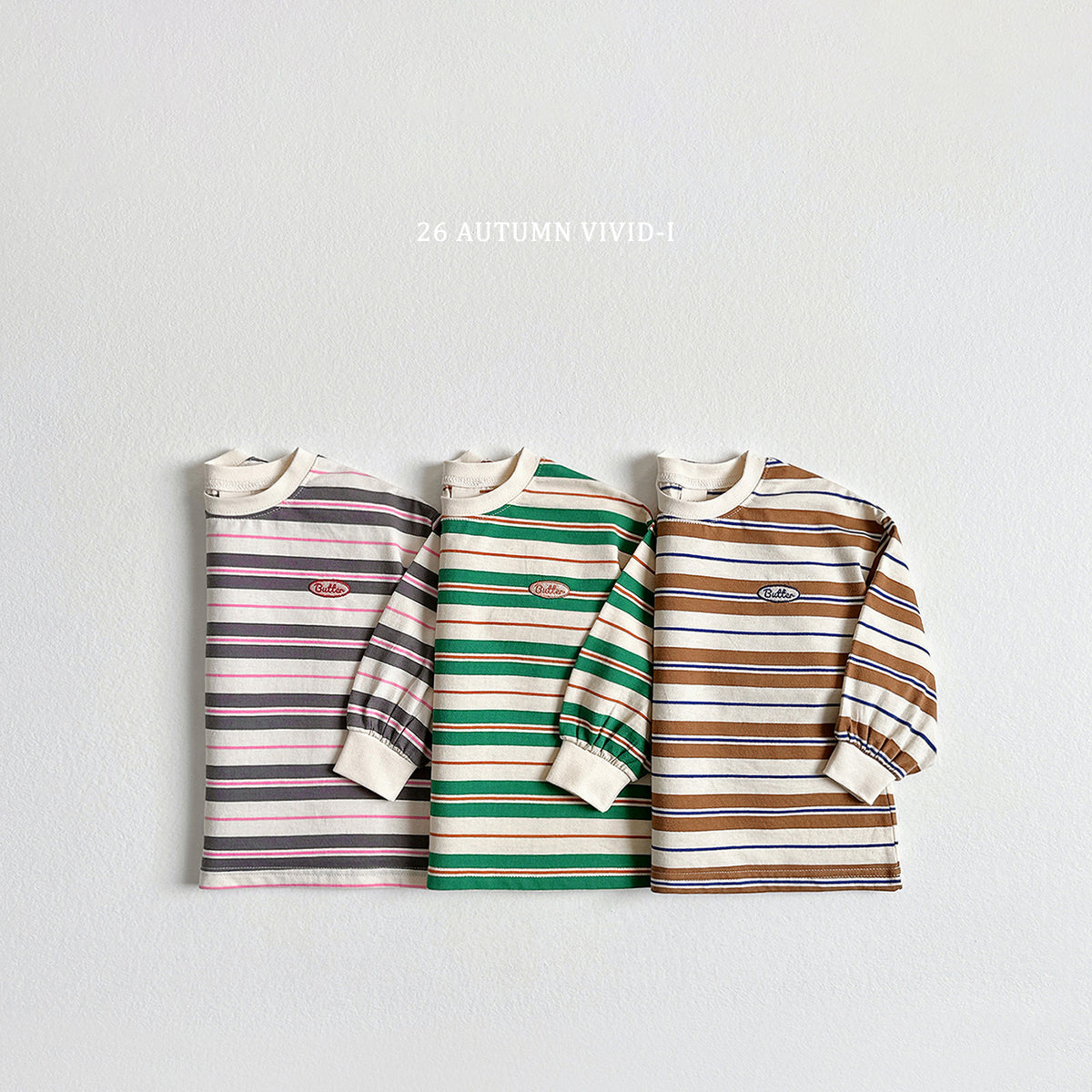 【秋のPRE-ODER 5%OFF】44.Butter Stripe Tee