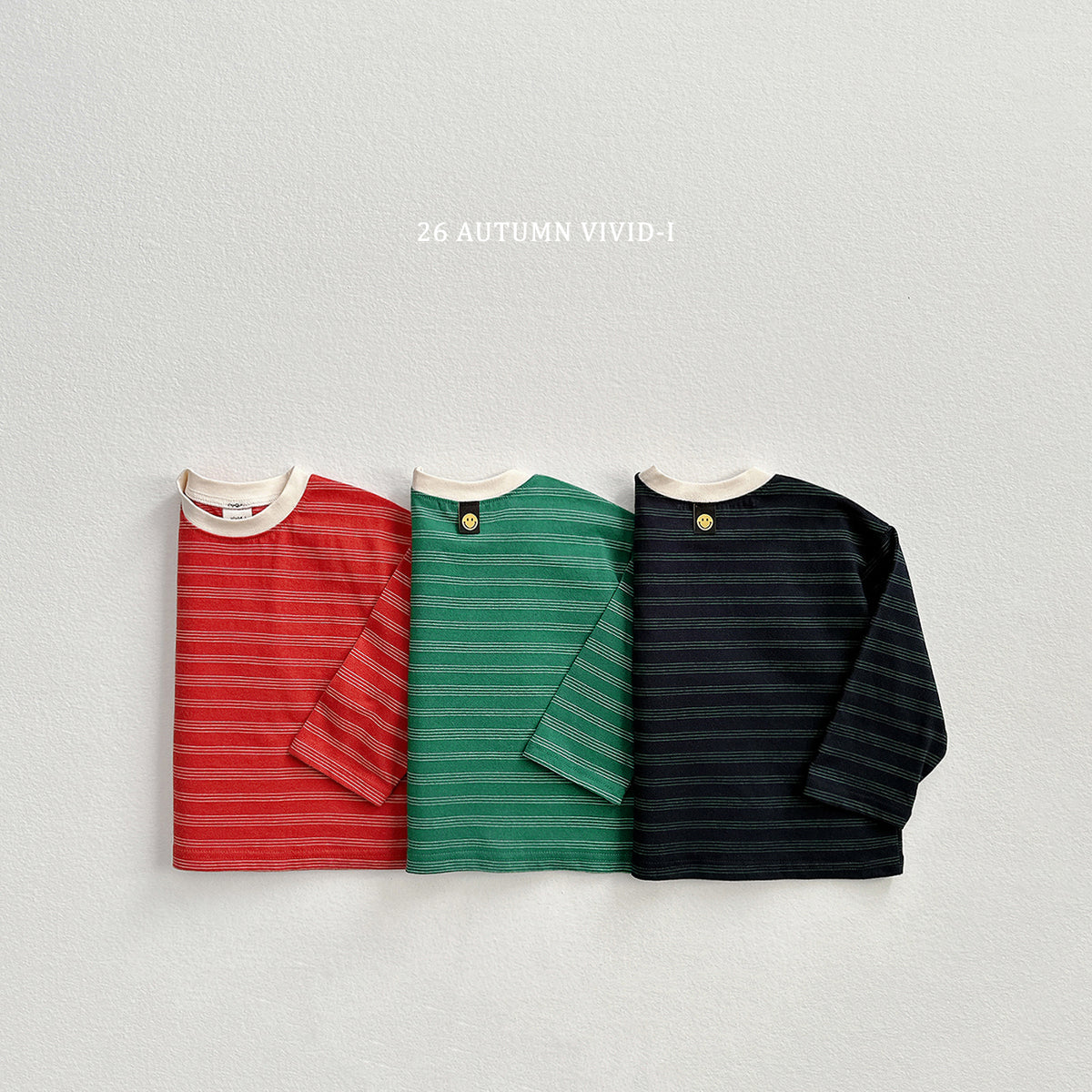 【秋のPRE-ODER 5%OFF】37.Stripe Smile Label Tee