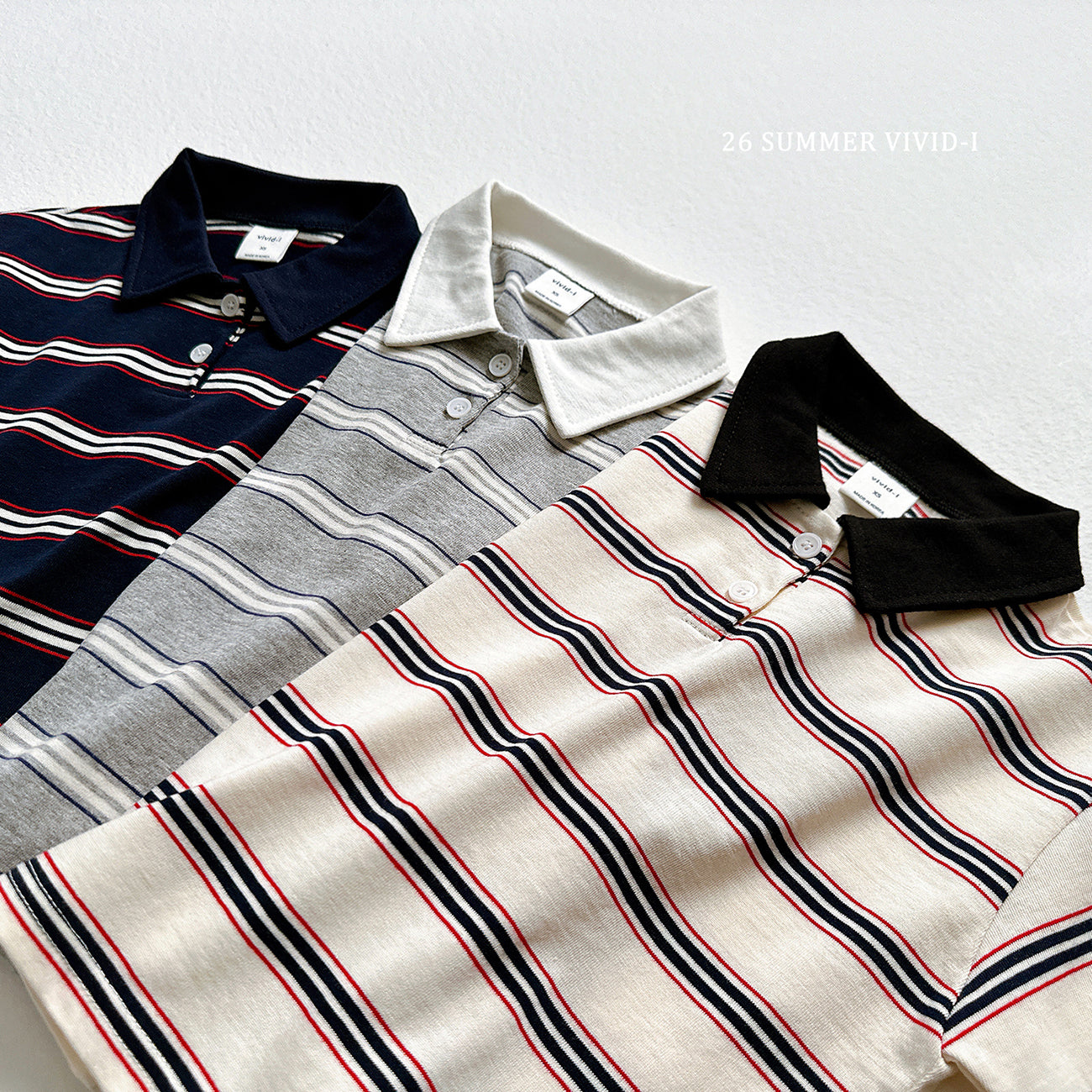 【PREORDER受付終了、ご希望はお問い合わせください。】64.Multi Collar Stripe ShortSleeve Top