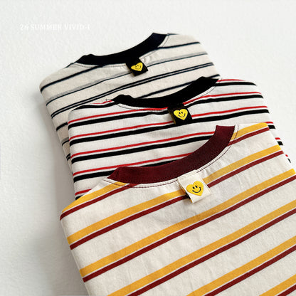 【PREORDER受付終了、ご希望はお問い合わせください。】62.Heart Smile Stripe Tee