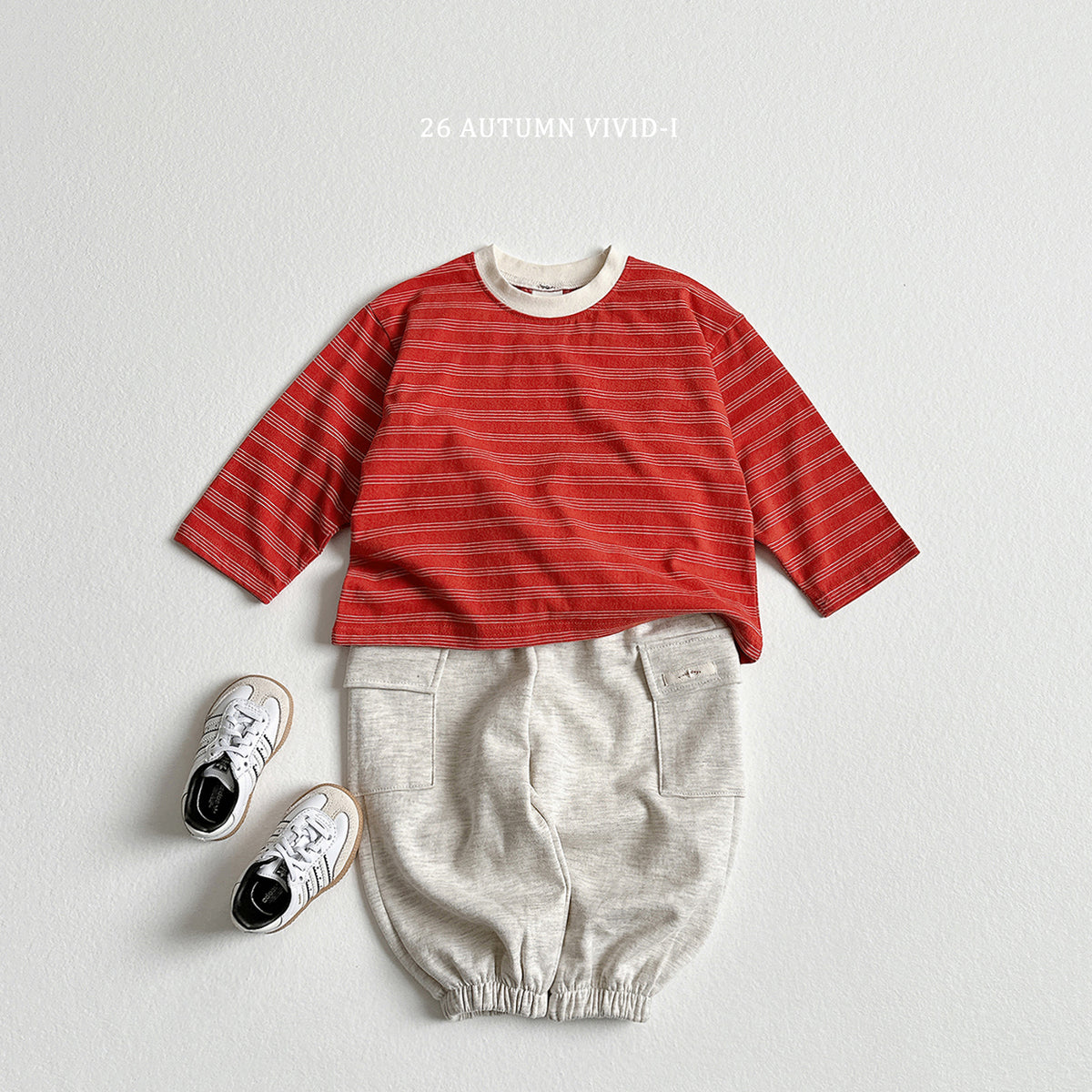 【秋のPRE-ODER 5%OFF】37.Stripe Smile Label Tee