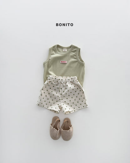 【期間限定 PRE-ODER】4.Bébé Sleeveless Dot Pants Set