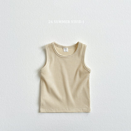 【PREORDER受付終了、ご希望はお問い合わせください。】84.[Set] Stripe Rib Sleeveless Top