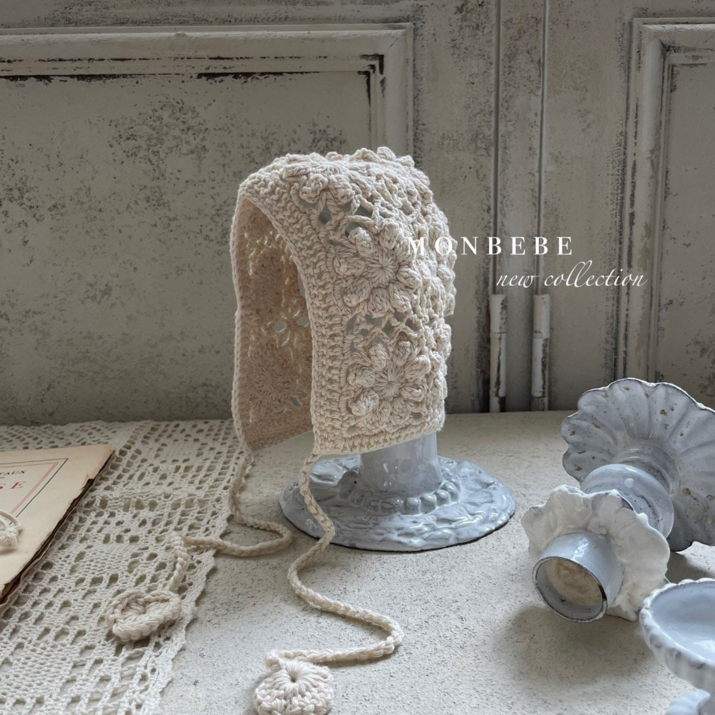｟送料無料｠【即納】Handmade knit bonnet
