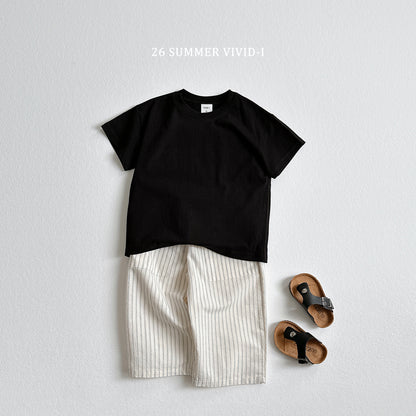 【PREORDER受付終了、ご希望はお問い合わせください。】5.9分丈 Stripe Linen Pants
