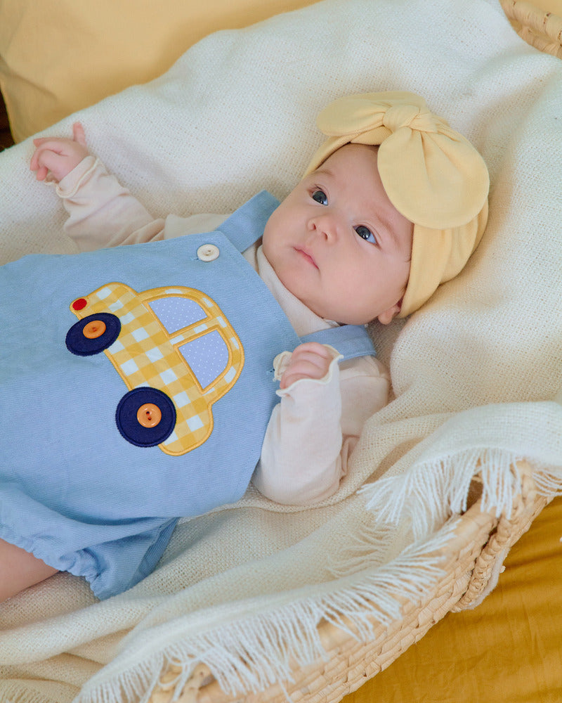 【PRE-ODER〆8.9(sun)】47.(Bebe) Vroom Vroom Denim Romper | oottbebe
