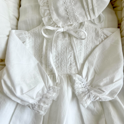 ｟送料無料｠退院着から1歳頃まで / petit baby dress + bonnet