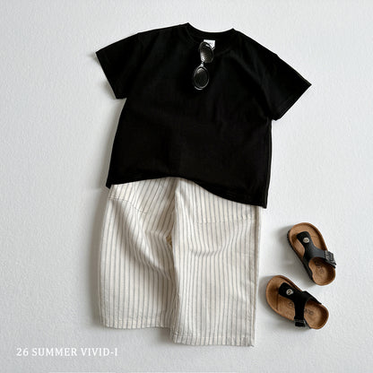 【PREORDER受付終了、ご希望はお問い合わせください。】5.9分丈 Stripe Linen Pants