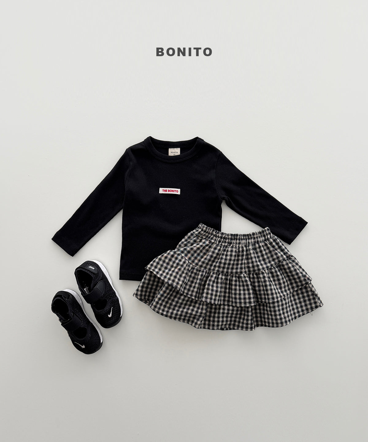 62.Check Tiered Skirt