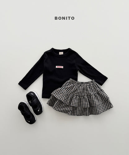 62.Check Tiered Skirt