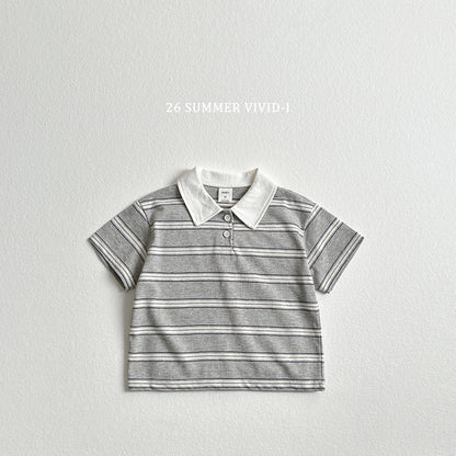 【PREORDER受付終了、ご希望はお問い合わせください。】64.Multi Collar Stripe ShortSleeve Top