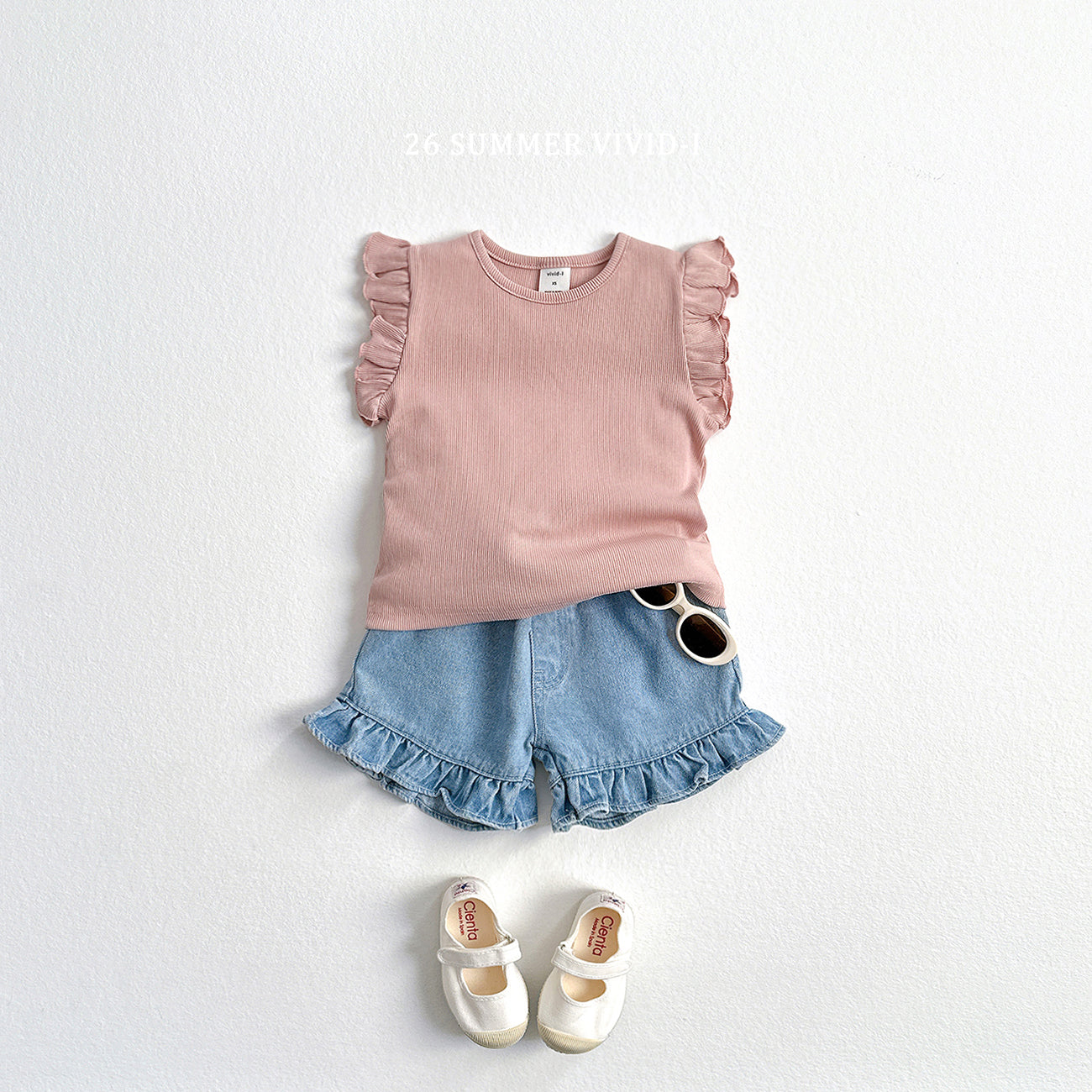 【PREORDER受付終了、ご希望はお問い合わせください。】77.Rib Frill Sleeveless Top