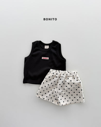 【期間限定 PRE-ODER】4.Bébé Sleeveless Dot Pants Set