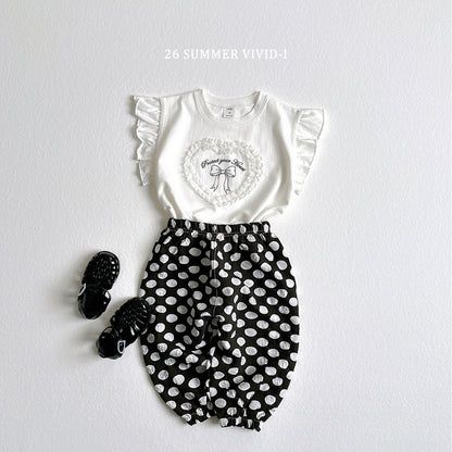 【PREORDER受付終了、ご希望はお問い合わせください。】80.Lace Heart Frill Tee