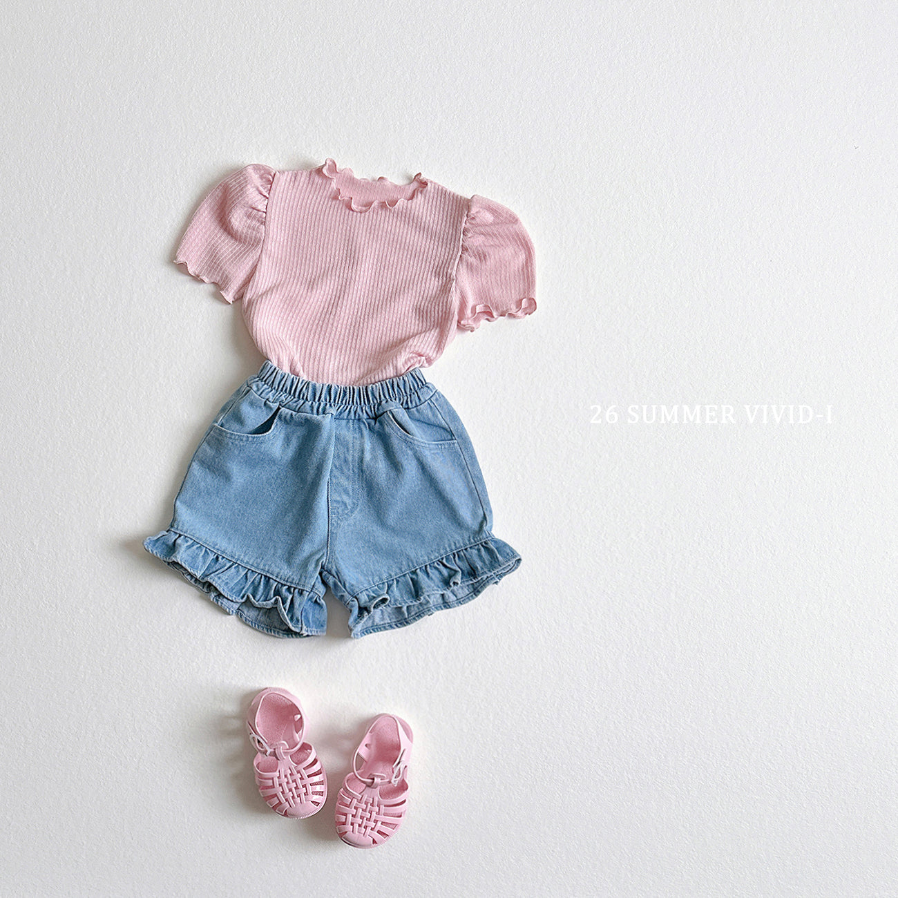 【PREORDER受付終了、ご希望はお問い合わせください。】12.Frill NonFade Denim Shorts